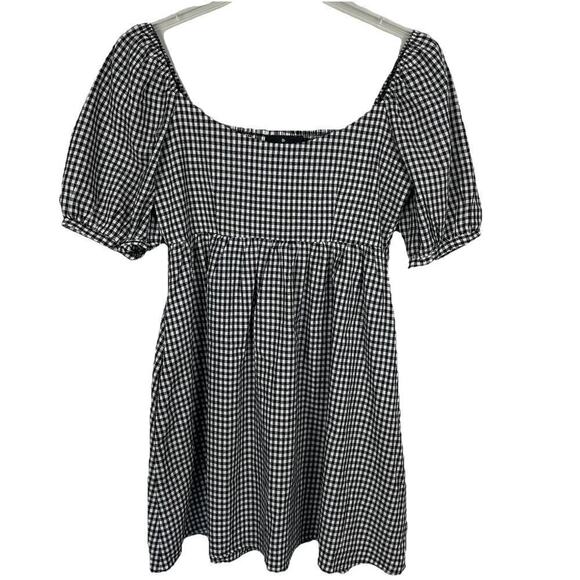 Pomander Place Dresses & Skirts - Pomander Place Tuckernuck Abigail Dress Womens M Black Gingham Babydoll Cottage